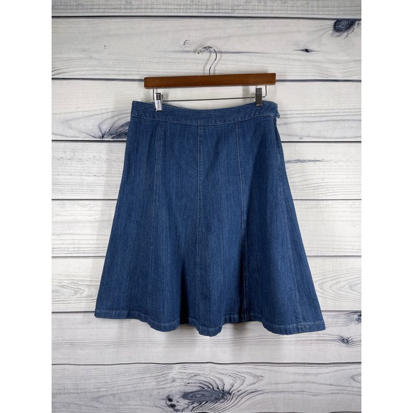 L. L. Bean A-Line Denim Skirt Retro Blue Size 8 Regular - Picture 7 of 7